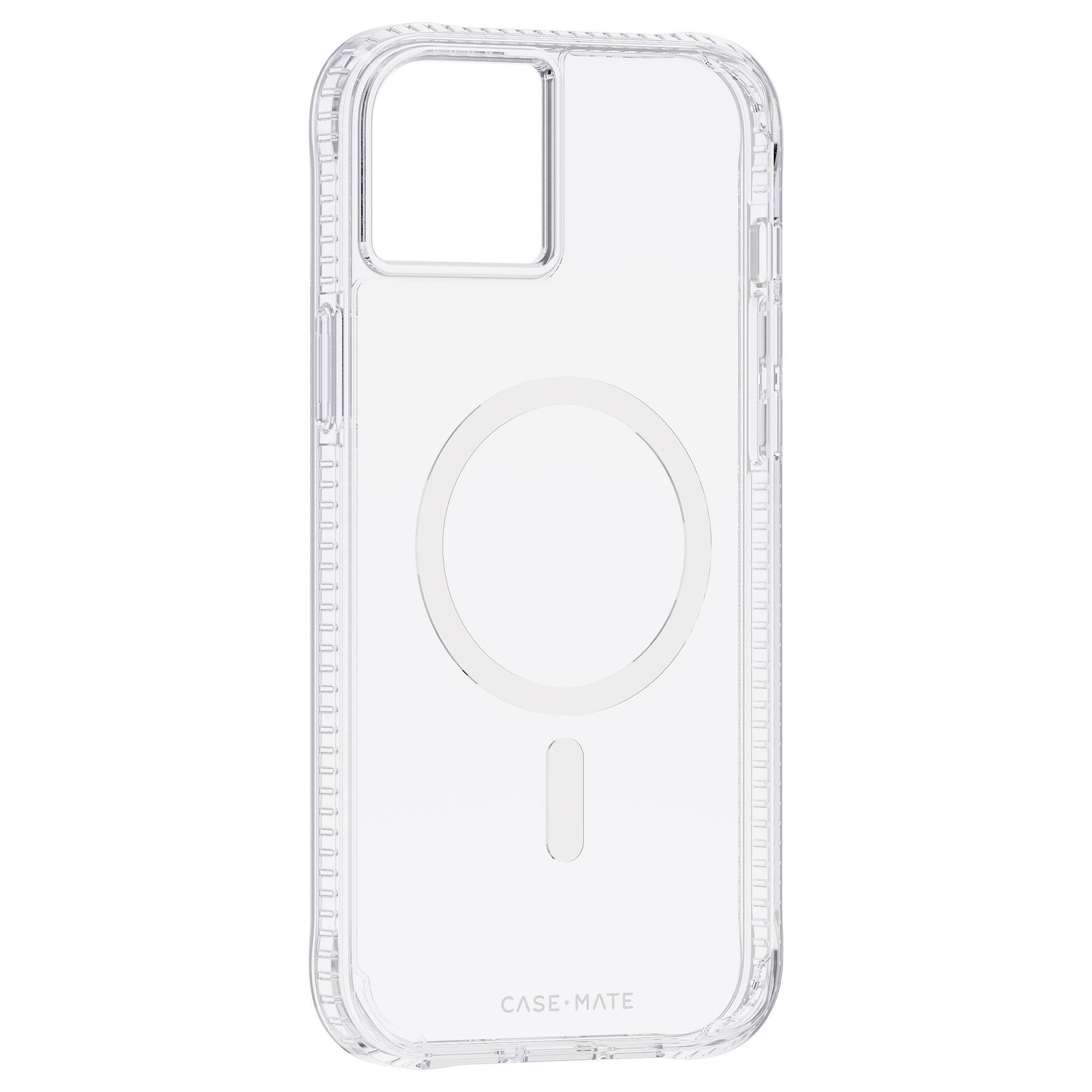 Angle. Case-Mate - Antimicrobial Hardshell Case with MagSafe for Apple iPhone 14 Plus - Tough Clear Plus.