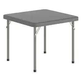 Flash Furniture - Paige 24x24 Kid's Granite Plastic Folding Table with Locking Legs - Gray