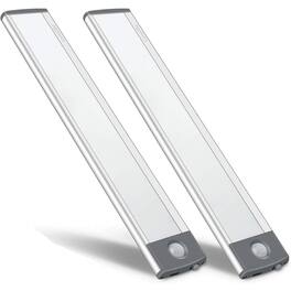 ACJPR - 30-LED Motion Sensor Cabinet Lights, Magnetic Motion-Activated Under-Counter Wireless USB Rechargeable Night Light Bar,