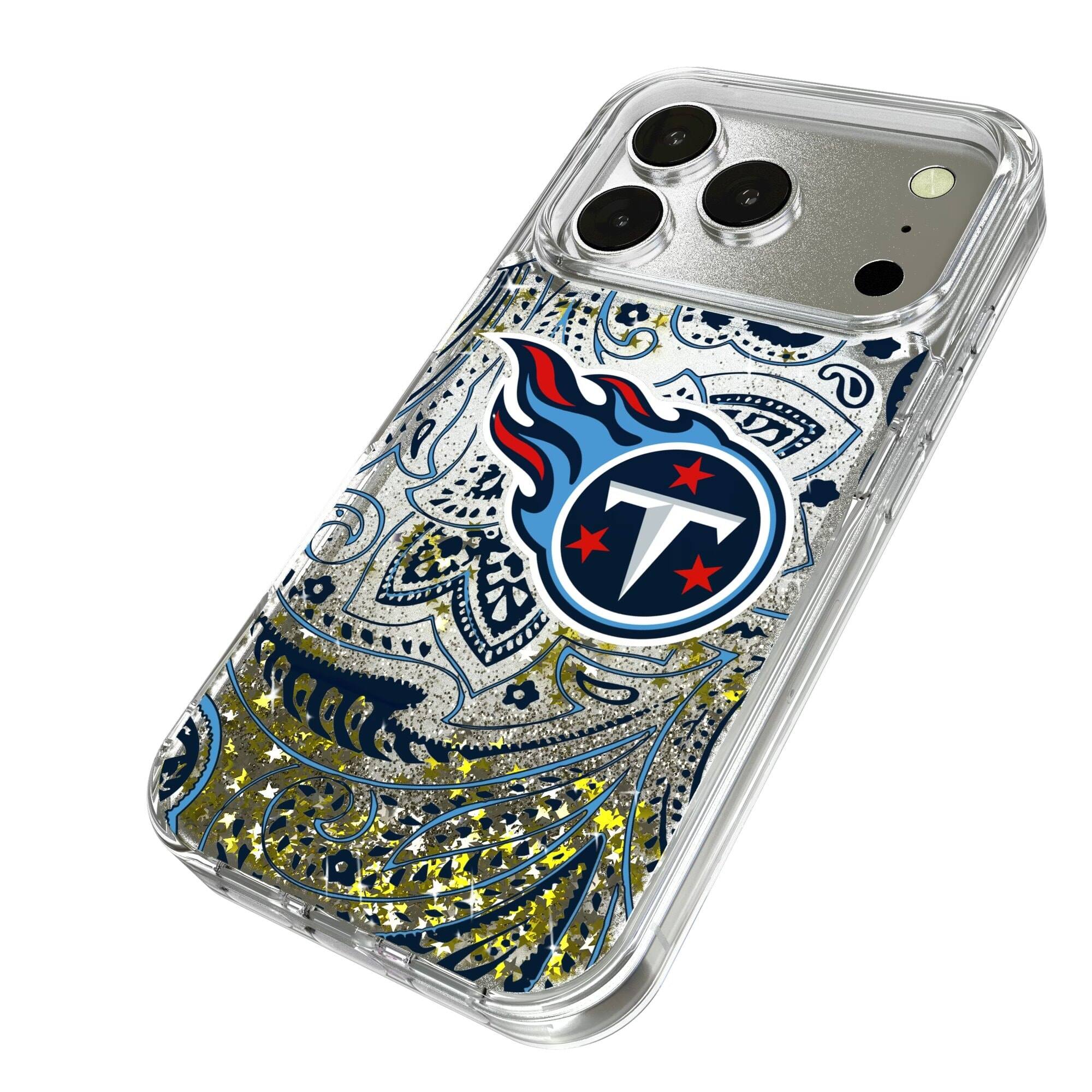 Alt View 1. Keyscaper - Tennessee Titans iPhone Paisley Design Glitter Case - 16 Pro - Multicolor.