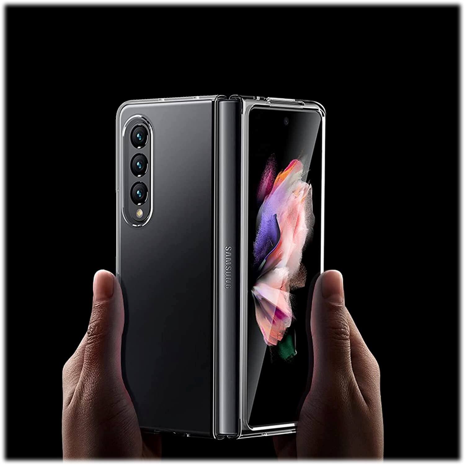 Alt View 15. SaharaCase - Hybrid-Flex Hard Shell Case for Samsung Galaxy Z Fold4 - Clear.