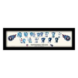 Sporticulture - Tennessee Titans 12" x 36" Team Uniform Heritage Framed Wall Art - Multicolor