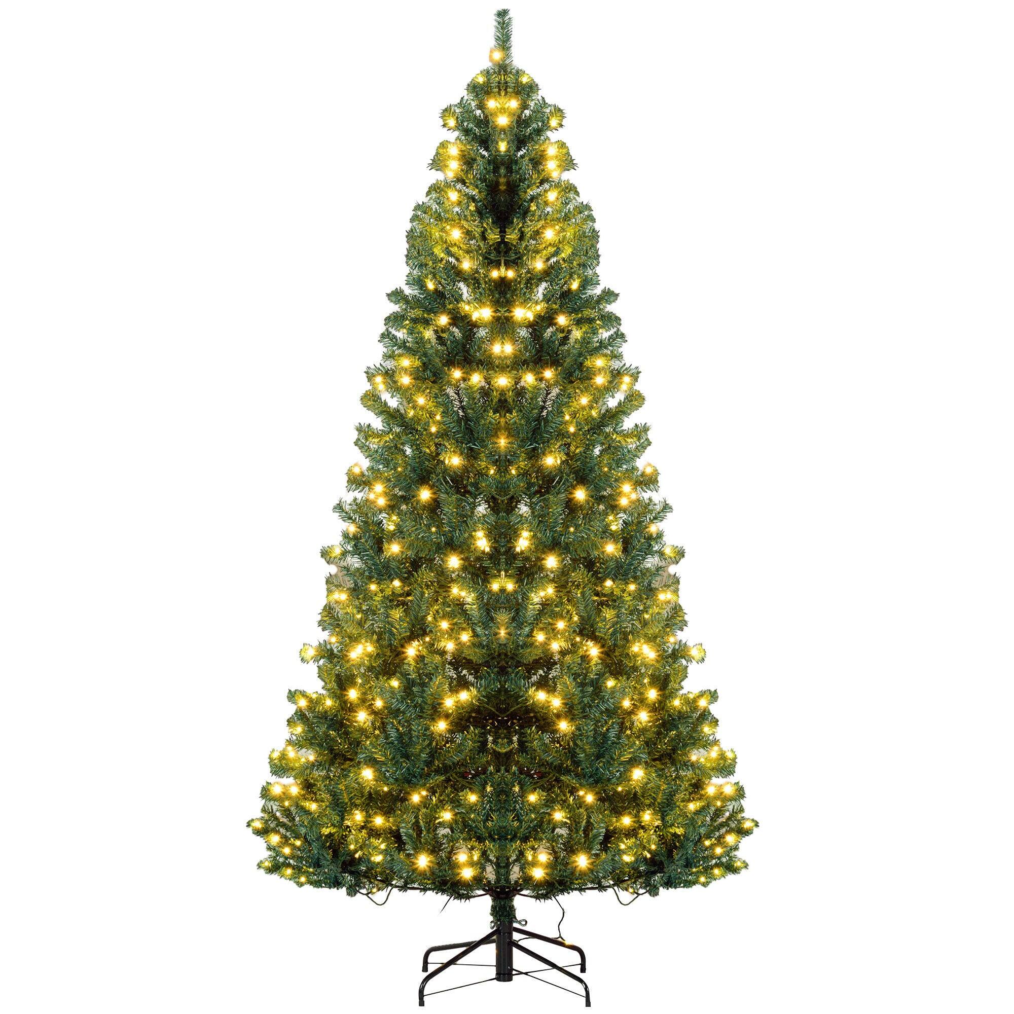 Alt View 5. Hivvago - 7.5 ft Tall Prelit Christmas Tree Douglas Fir Artificial Christmas Tree with Realistic Branches - Green.