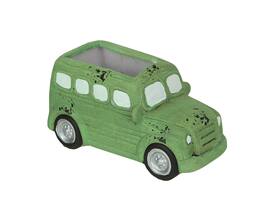 A & B Home - Distressed Finish Travel Camper Ceramic Planter Succulent Pot Garden Decor - Green