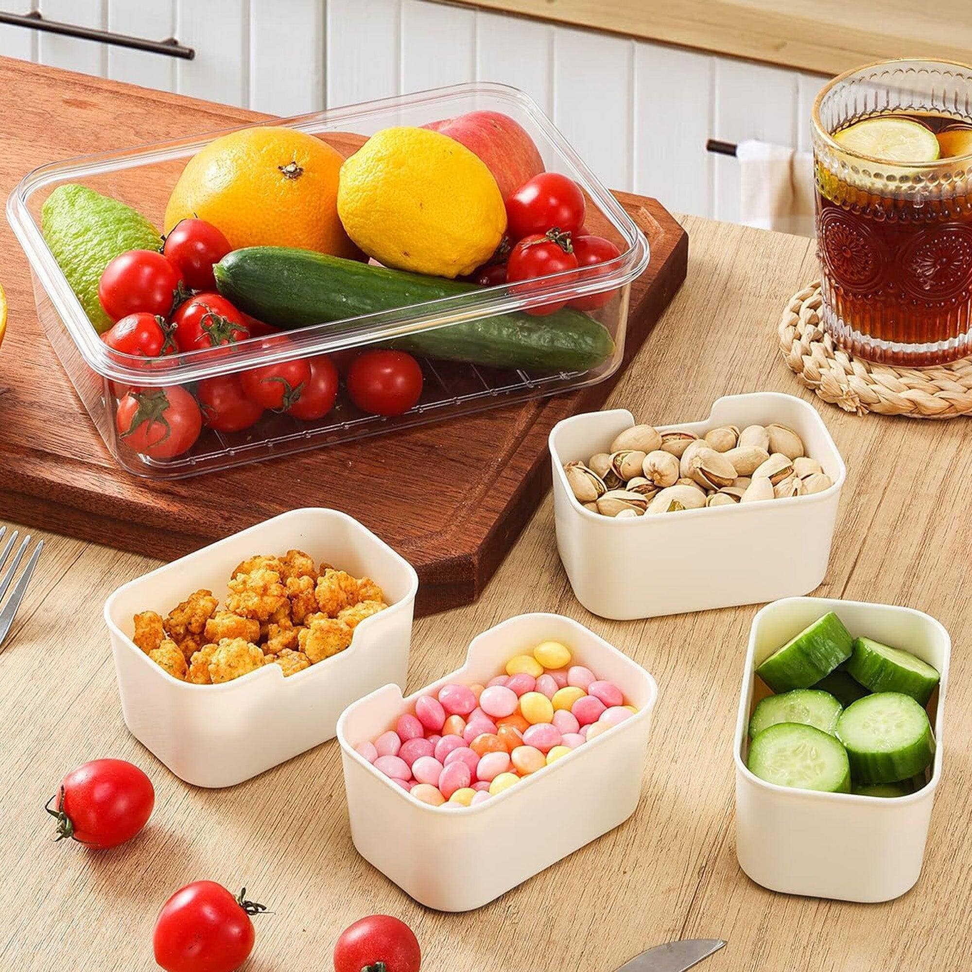 Cheer Collection 4 Compartment Airtight Food Storage Container with ...