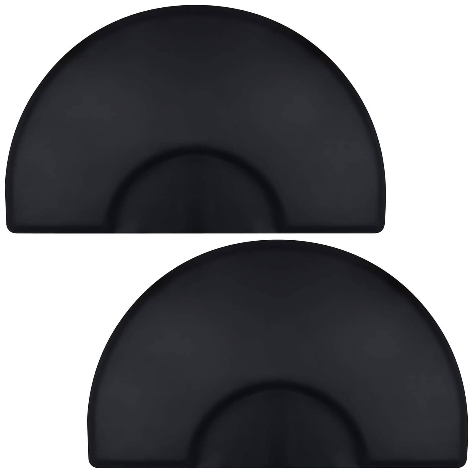 Saloniture - 2pk 1/2-in Thick 3 x 5-ft Anti-Fatigue Mat for Salon - Semi Circle - Black