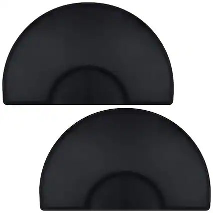 Front. Saloniture - 2pk 1/2-in Thick 3 x 5-ft Anti-Fatigue Mat for Salon - Semi Circle - Black.