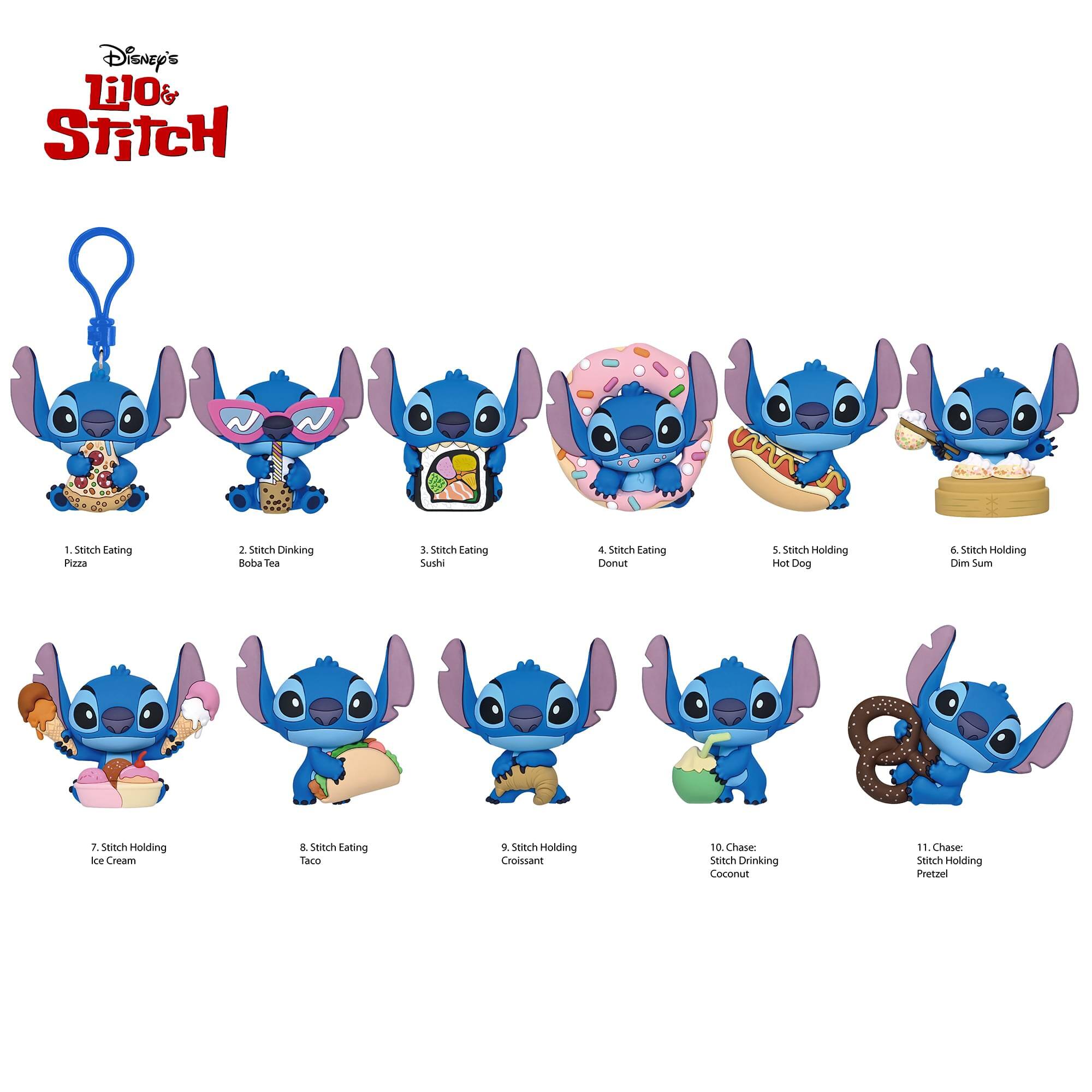 Disney's Lilo & Stitch

1. Stitch Eating Pizza
2. Stitch Drinking Boba Tea
3. Stitch Eating Sushi
4. Stitch Eating Donut
5. Stitch Holding Hot Dog & Stitch Holding Dim Sum
6. Stitch Holding Ice Cream
7. Stitch Eating Taco
8. Stitch Holding Croissant
9. Chase: Stitch Drinking Coconut
10. Chase: Stitch Holding Pretzel