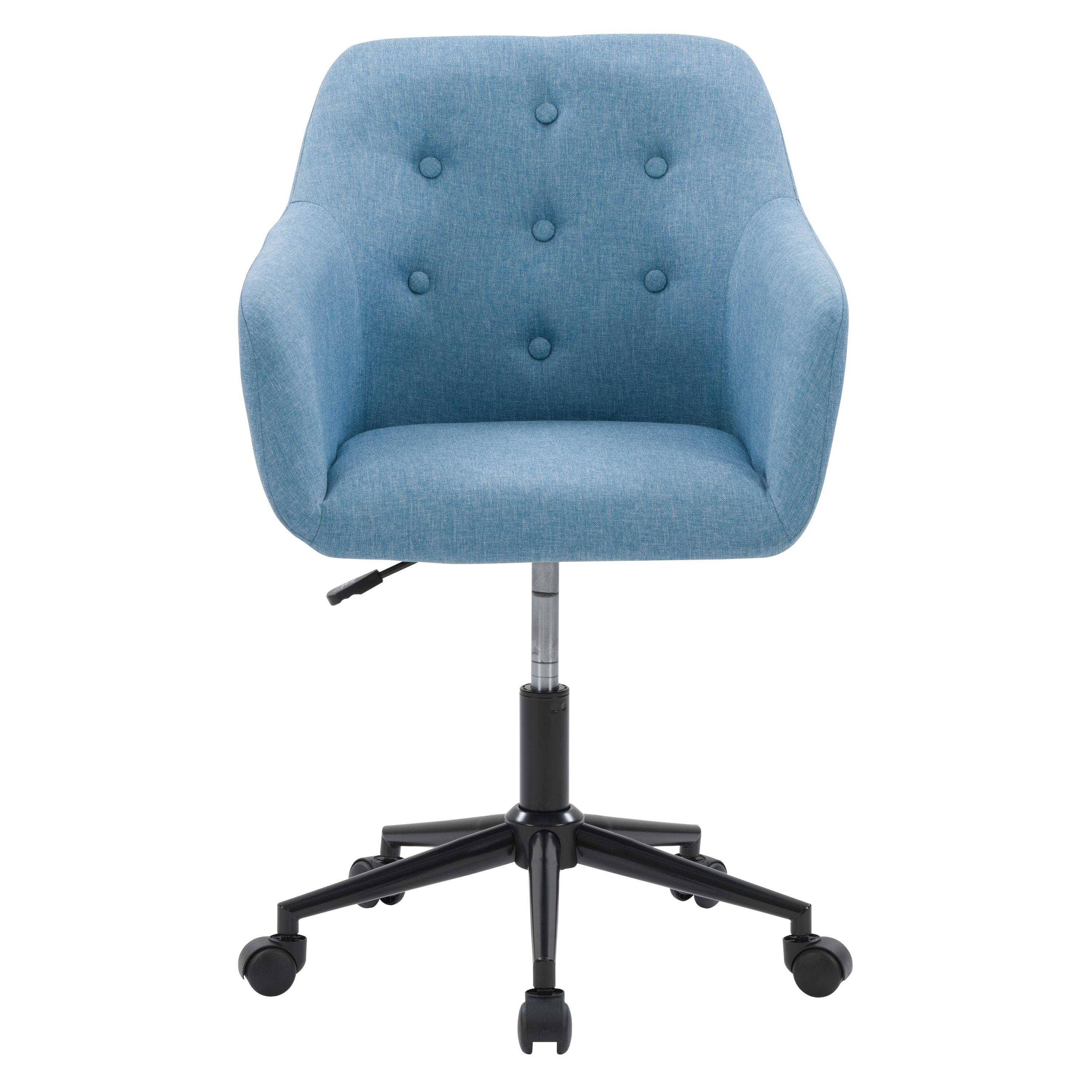 Front. CorLiving - Marlowe Upholstered Button Tufted Task Chair - Light Blue.