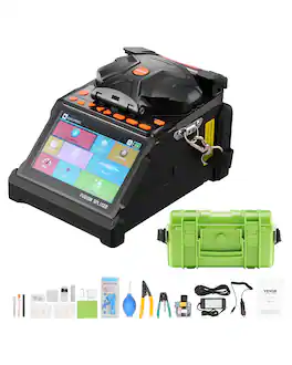 VEVOR - Fiber Fusion Splicer 6 Motors, Core & Clad Alignment Fibers Optic Splicer with 6s Fast Splicing and 13s Heating - Black