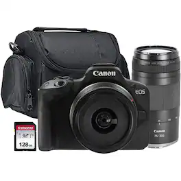 Canon - EOS R50 Camera with RF-S 18-45mm IS STM Lens and RF 75-300mm Lens Bundle