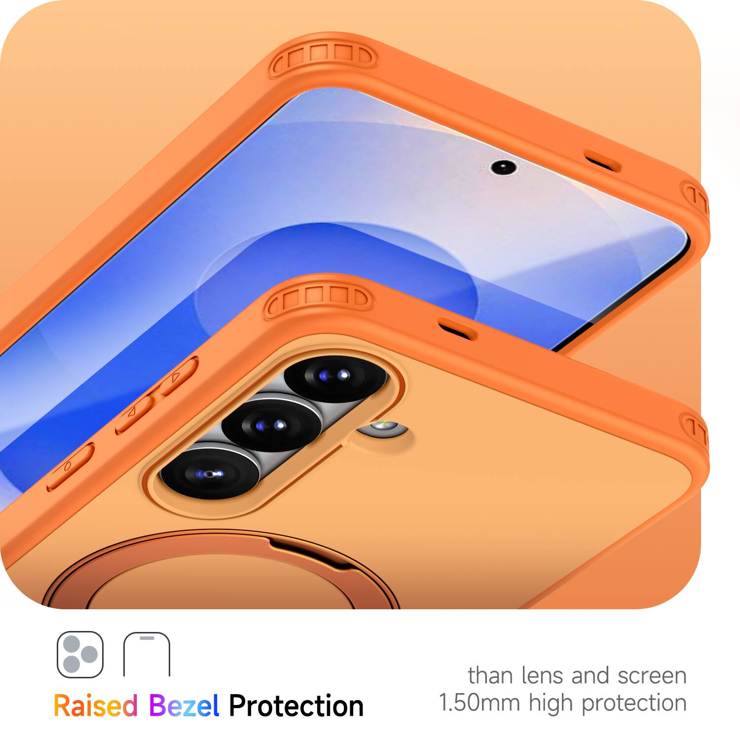Raised Bezel Protection than lens and screen 1.50mm high protection
