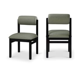 Meridian Furniture - Roundhill Vegan Leather Upholstered Dining Chair, Set of 2 - Green