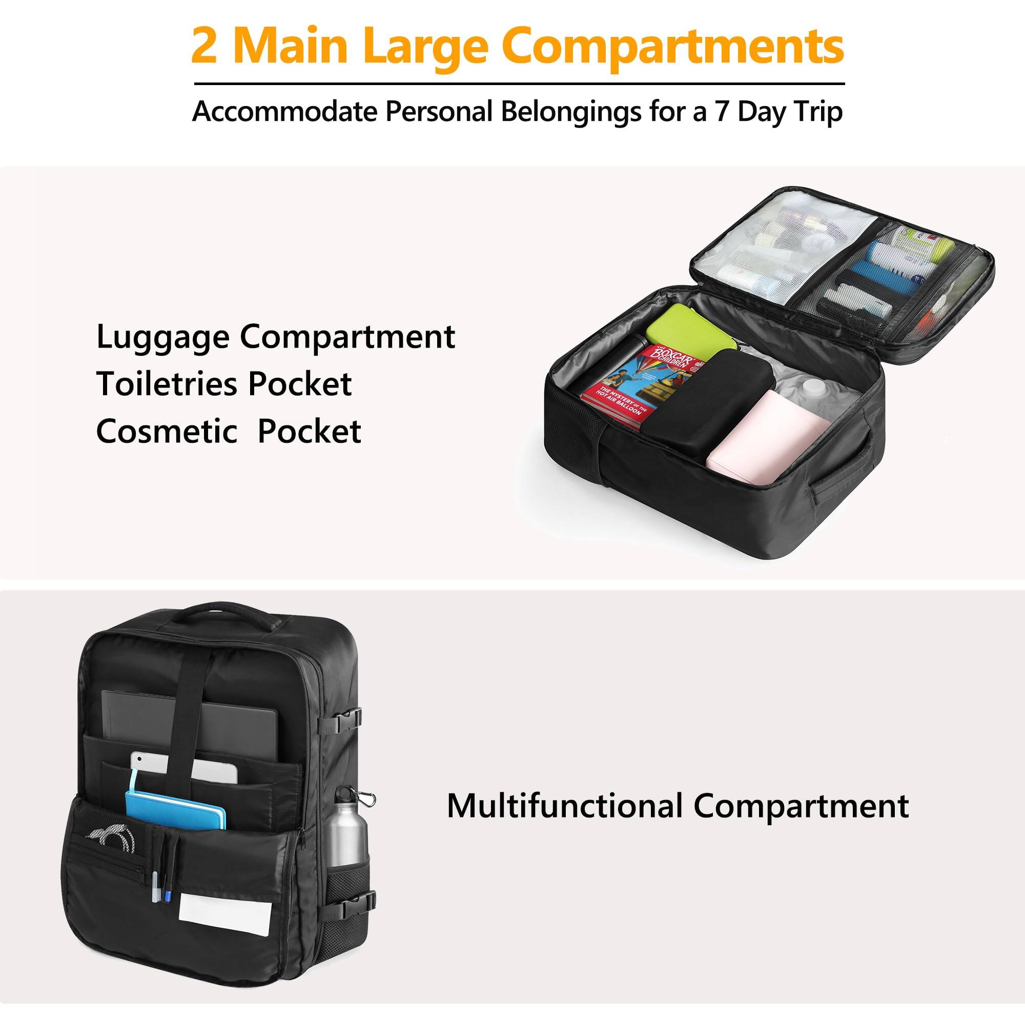 Alt View 1. Live At Space - Travel Vacuum Backpack  60l Seal Air Vac Pack With Pump Carry On Suitcase Luggage Flight Approved For Men Women - Navy Blue-50-60L.