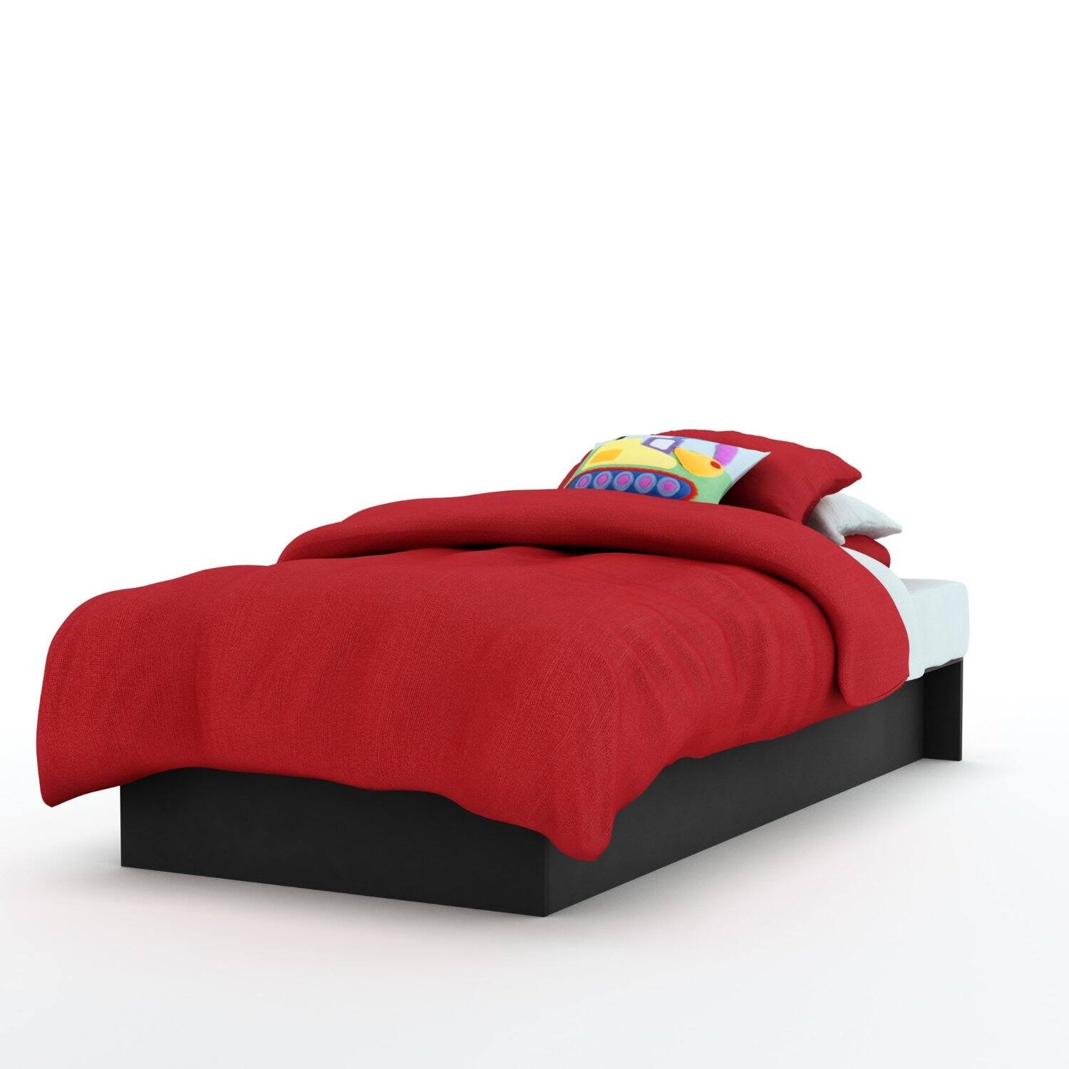 Angle. Hivvago - Hivvago Twin size Platform Bed Frame - Black.