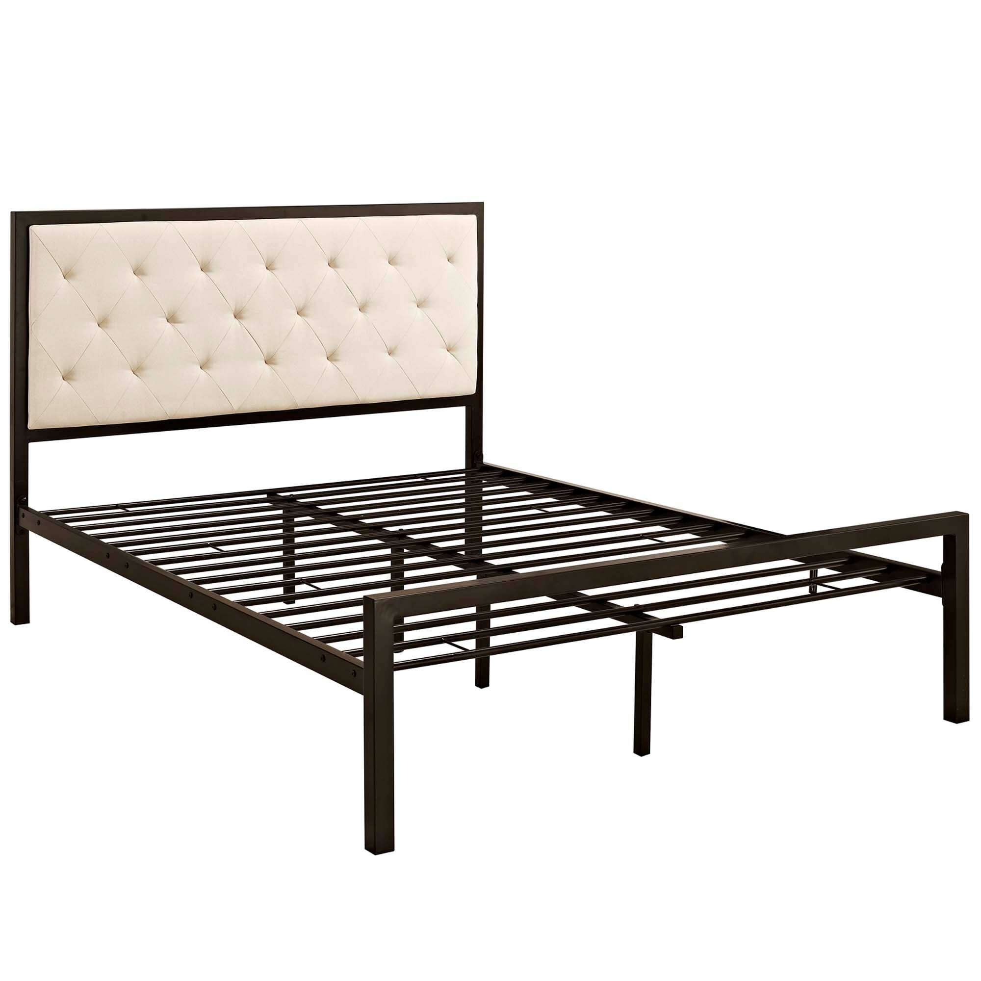 Left. Modway - Horizon Stainless Steel Twin Bed Frame - Red.