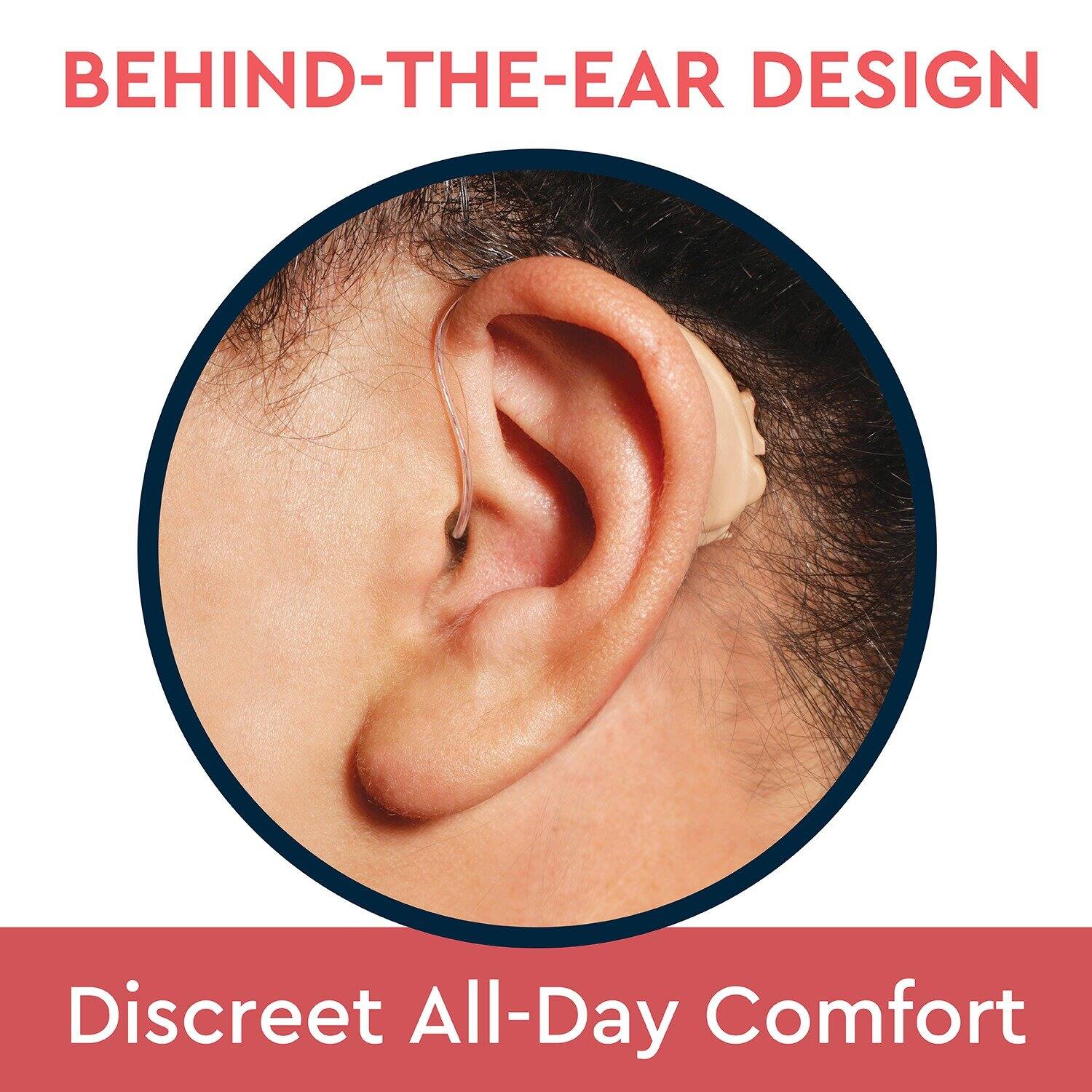 BEHIND-THE-EAR DESIGN

Discreet All-Day Comfort