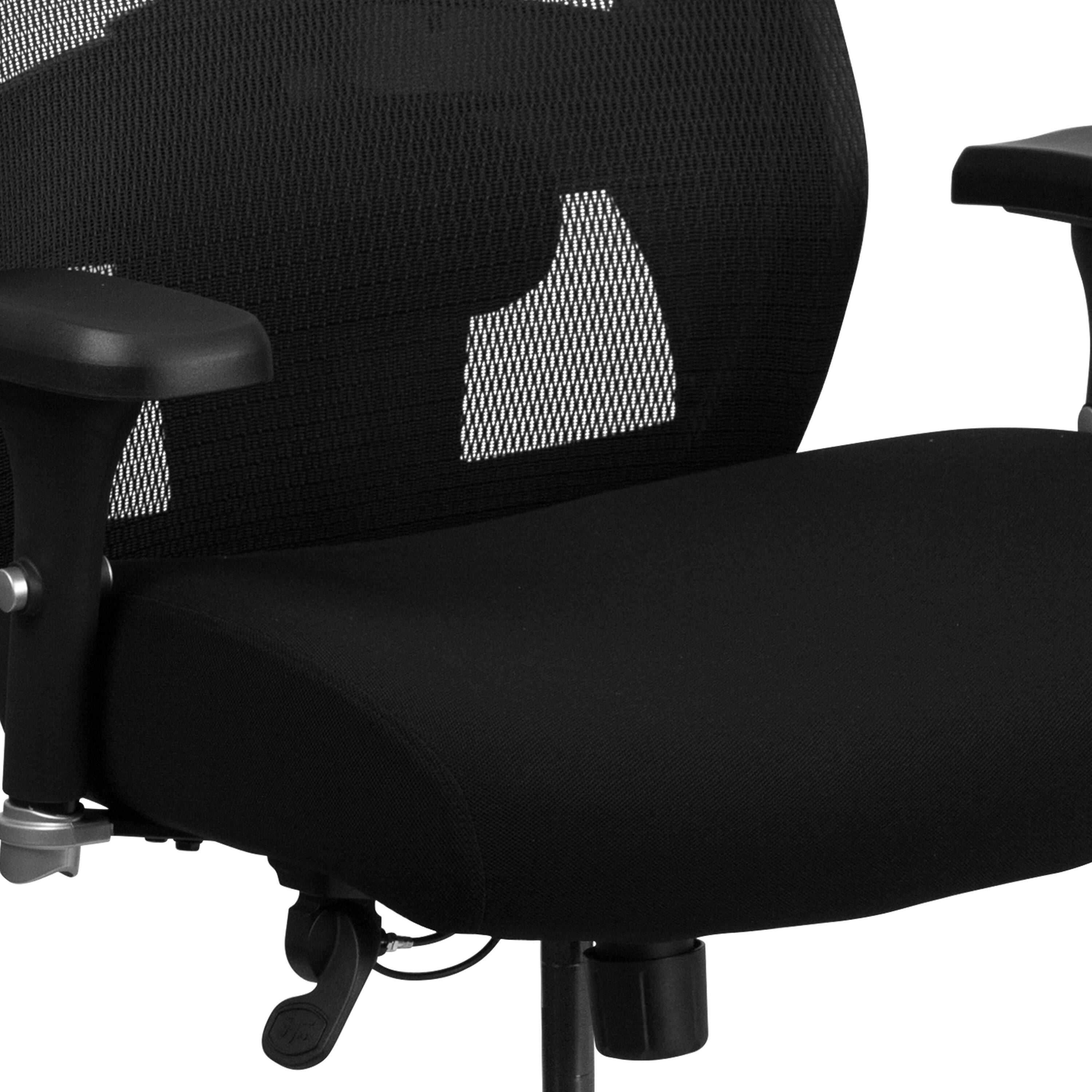Alt View 9. Emma + Oliver - 24/7 Intensive Use Big & Tall 500 lb. Rated Mesh Executive Swivel Ergonomic Office Chair with Ratchet Back - Black.