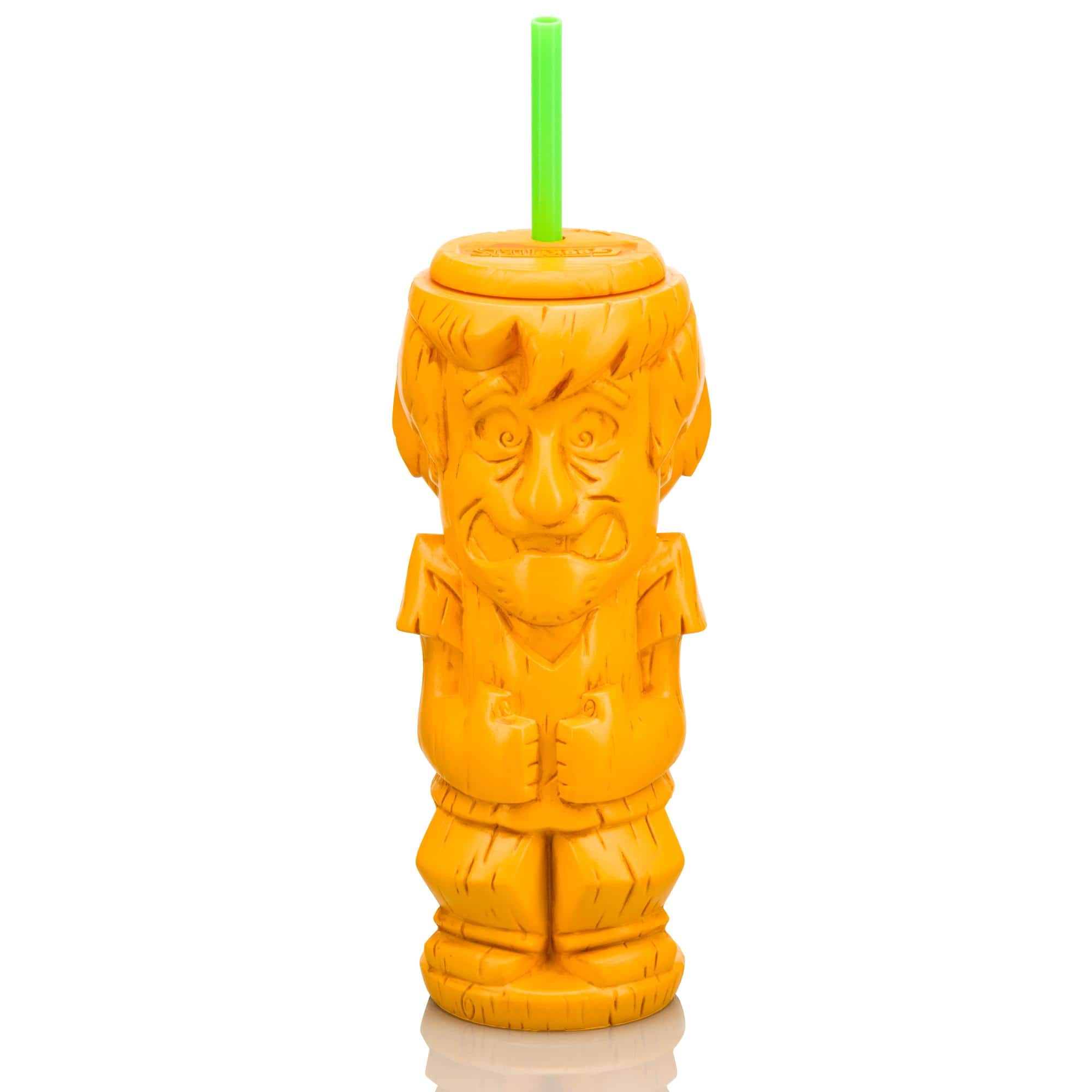 ThinkGeek - Geeki Tikis Scooby-Doo Shaggy Plastic Tumbler with Straw | Holds 20 Ounces - Yellow