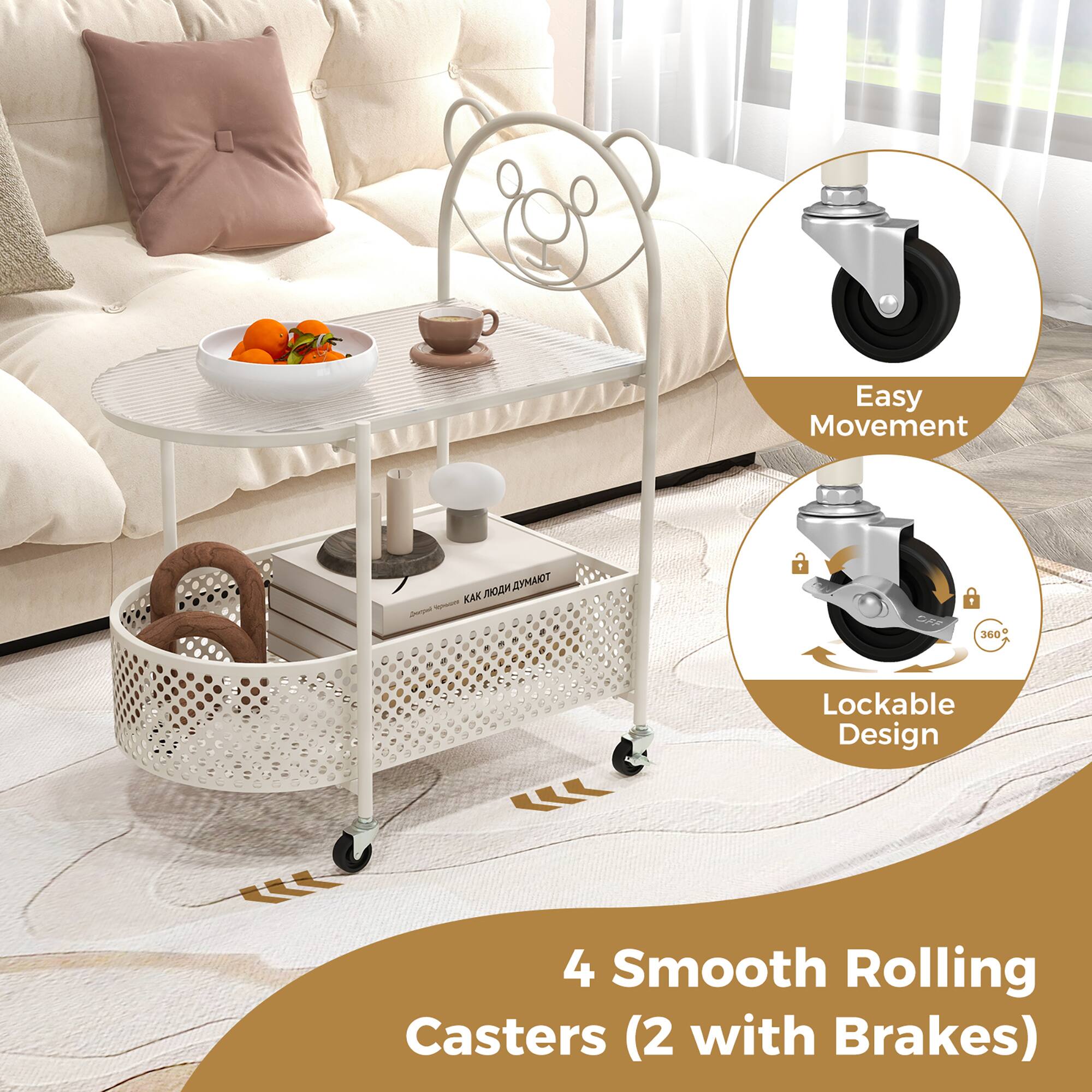 Easy Movement  
- K e 360 Lockable Design  
4 Smooth Rolling Casters (2 with Brakes)