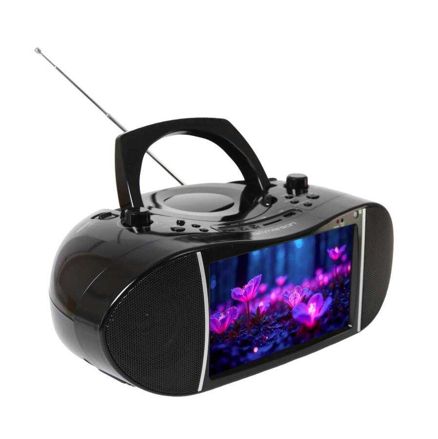 Angle. Emerson - Emerson EDL-2901 Bluetooth Boombox TV & DVD Player with 9'' LCD Screen and Radio - bBlack.