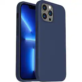 Entronix - Liquid Silicone Case for iPhone 13 Pro Max - Soft Touch and Durable Protection - Navy Blue