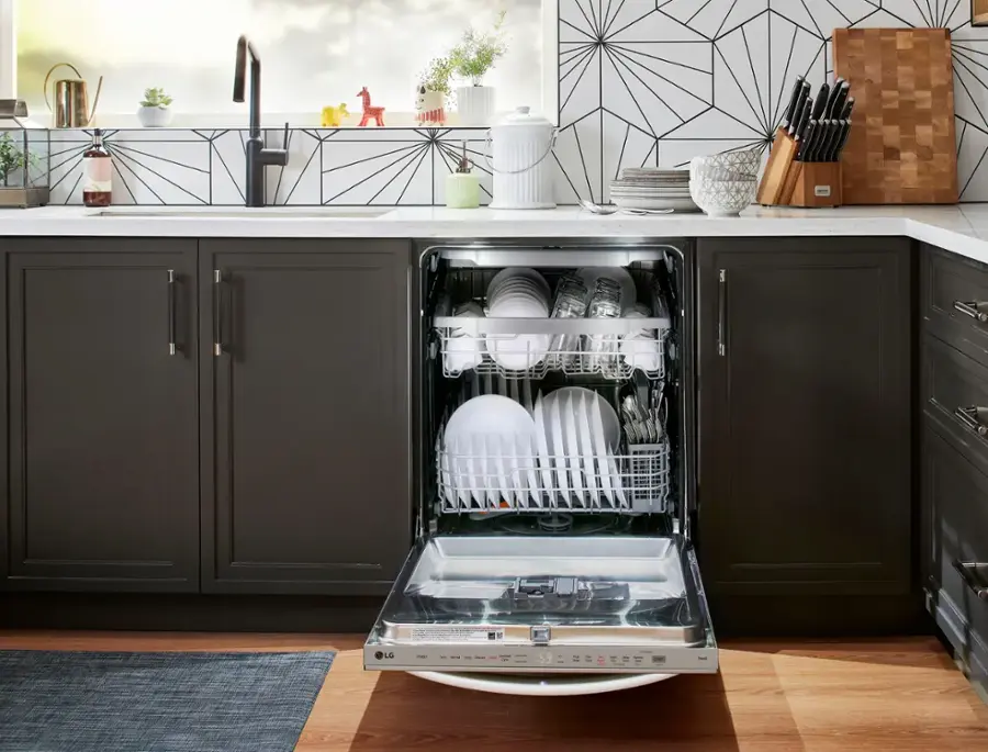 Alt View 22. LG - 24" Top Control Smart Built-in Stainless Steel Tub Dishwasher with 3rd Rack, QuadWash Pro and 46dB - Stainless steel.