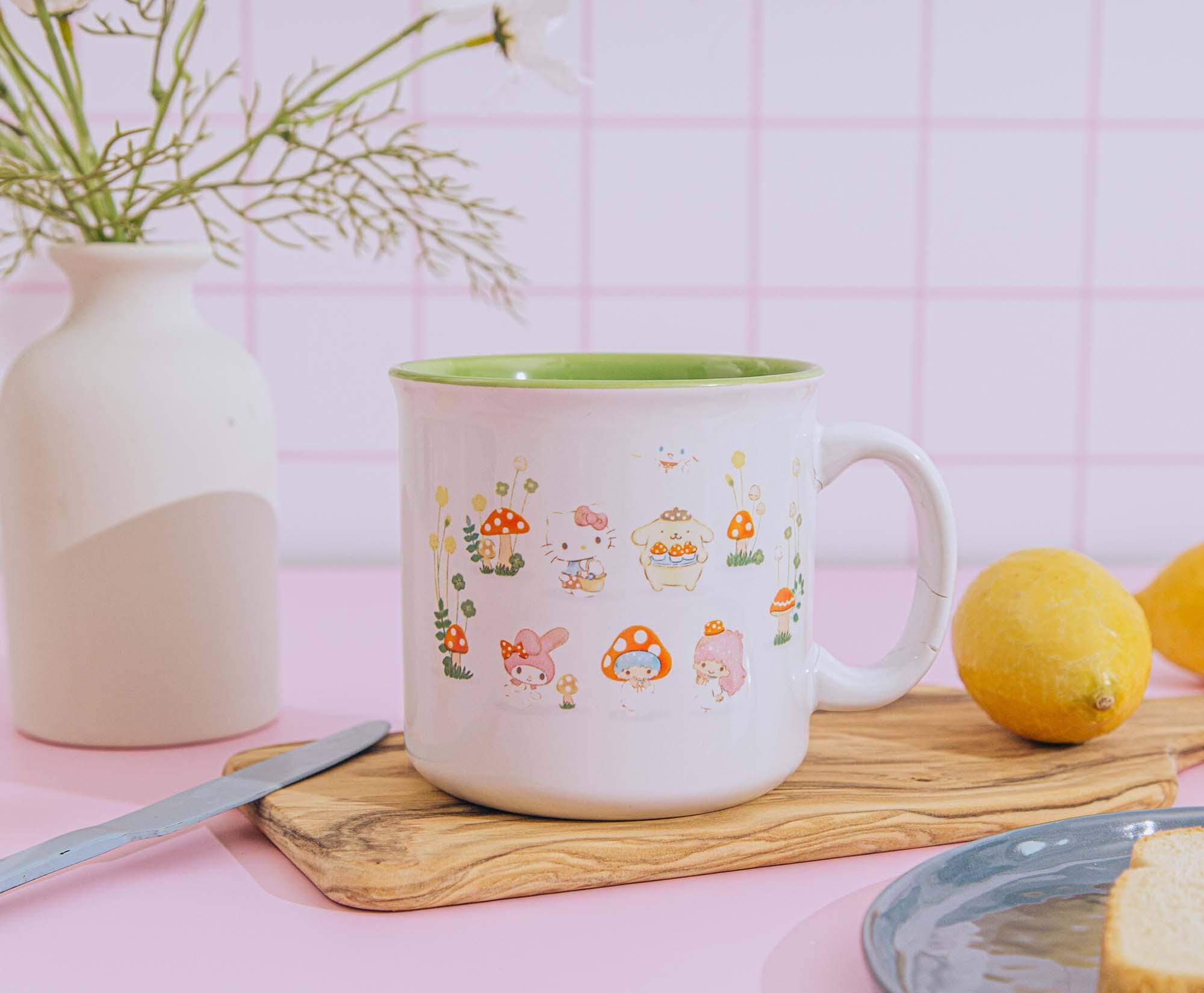 Alt View 10. Silver Buffalo - Sanrio Hello Kitty and Friends Mushroom Crew 20-Ounce Ceramic Camper Mug - Green.