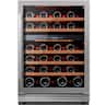 Ca'Lefort - 24 Inch Wine Fridge, 52 Bottle Wine Refrigerator, 40-65°F Dual Zone Wine cooler,3 Color LED, Built-in for Home/Bar - Stainless Steel
