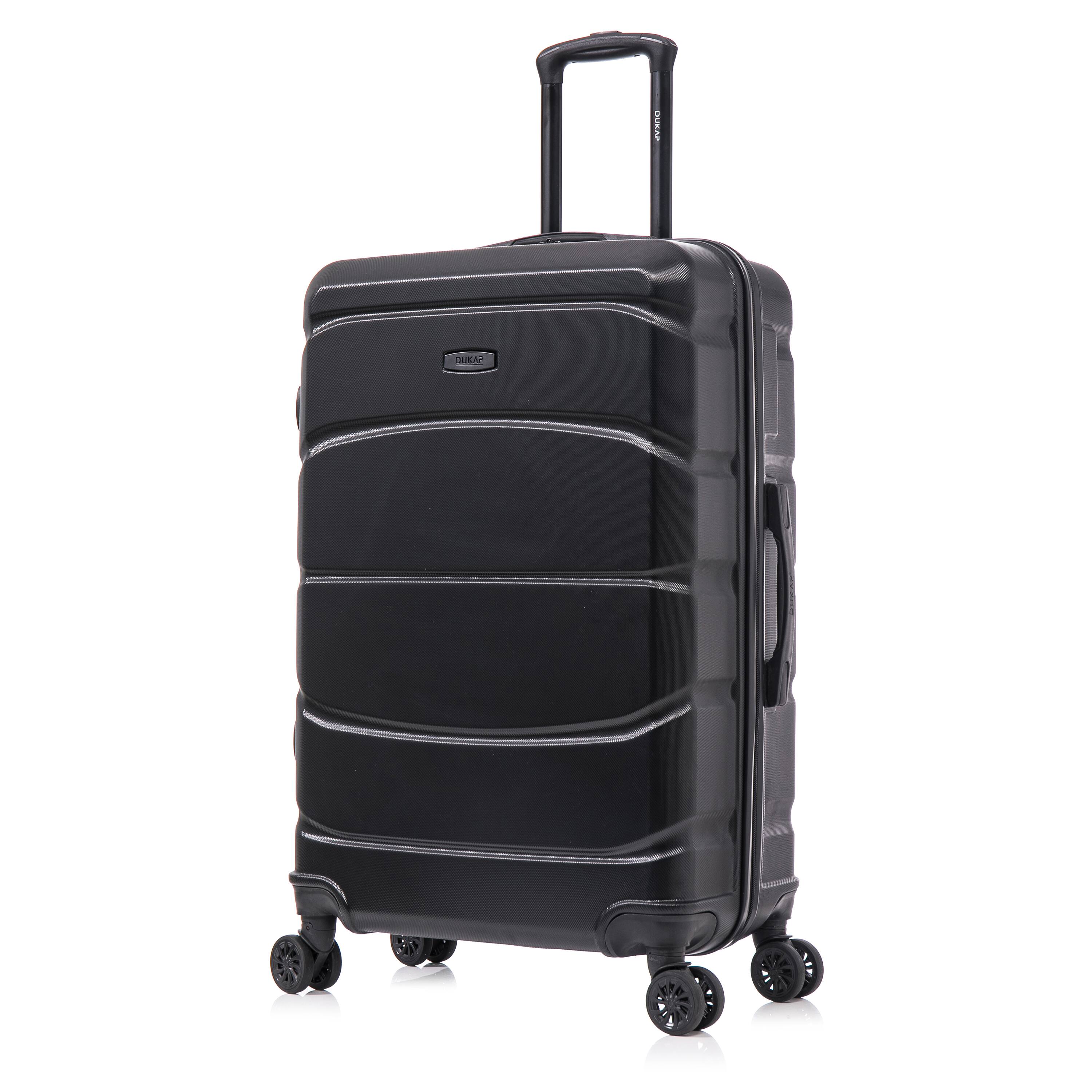 Front. DUKAP - Sense Lightweight Hardside Spinner Luggage 28" - BLACK.