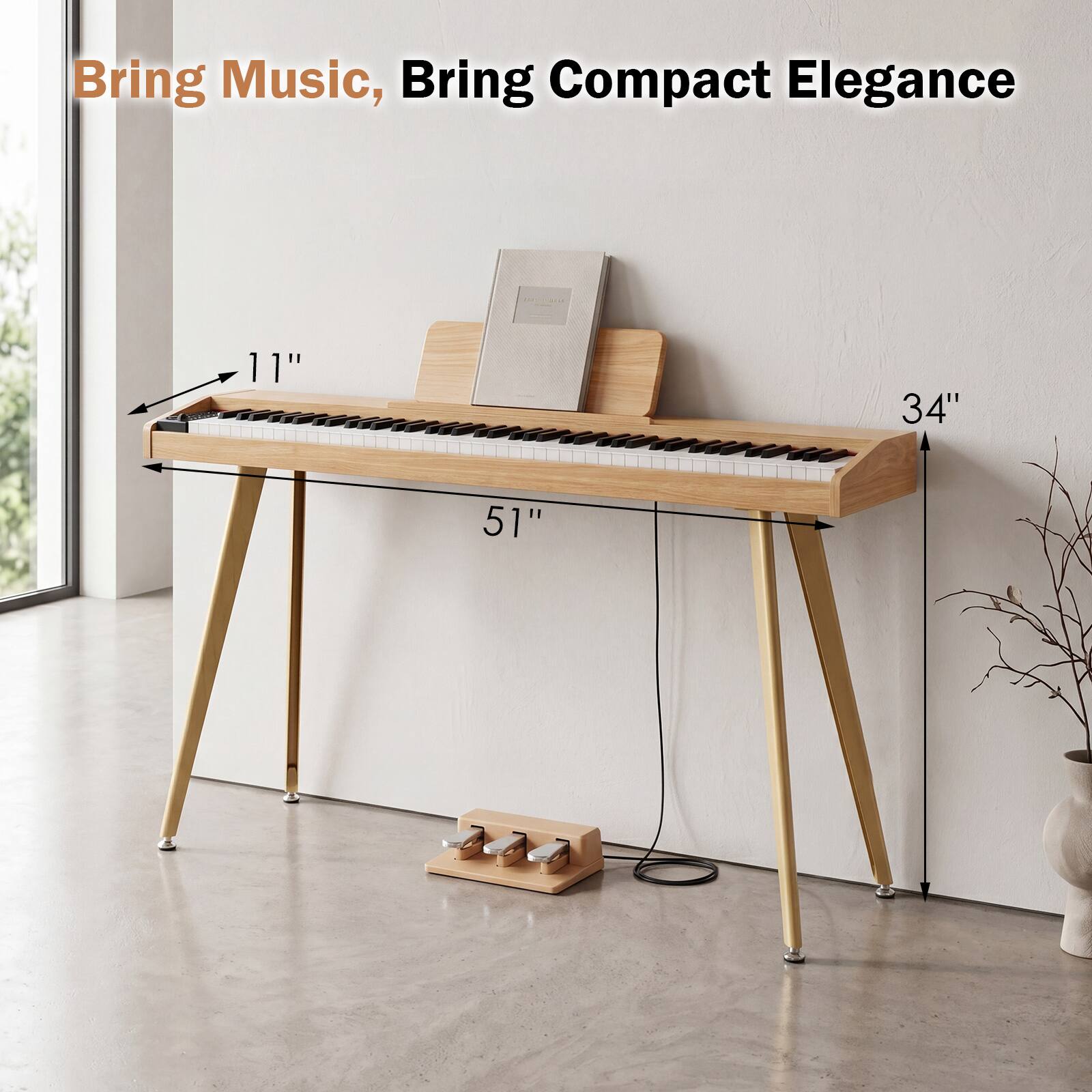 Bring Music, Bring Compact Elegance

11"  
34"  
51"