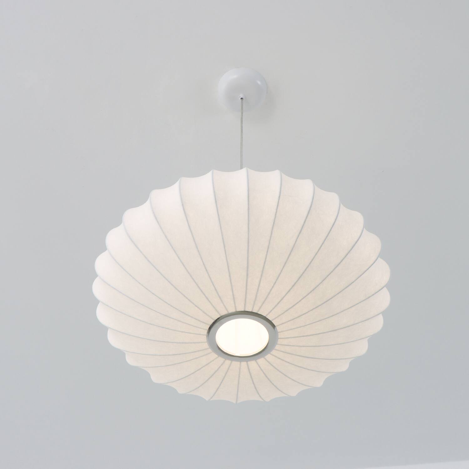 Back. Umeiluce - 23.6inches Pendant Light Oval Silk shade Lighting Dimmable - White.