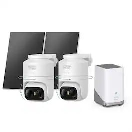 eufy - eufyCam C37 2Cam with Homebase S380,Security Cameras,360PTZ,AI Tracking, 2K Solar Cameras, Facial Recognition