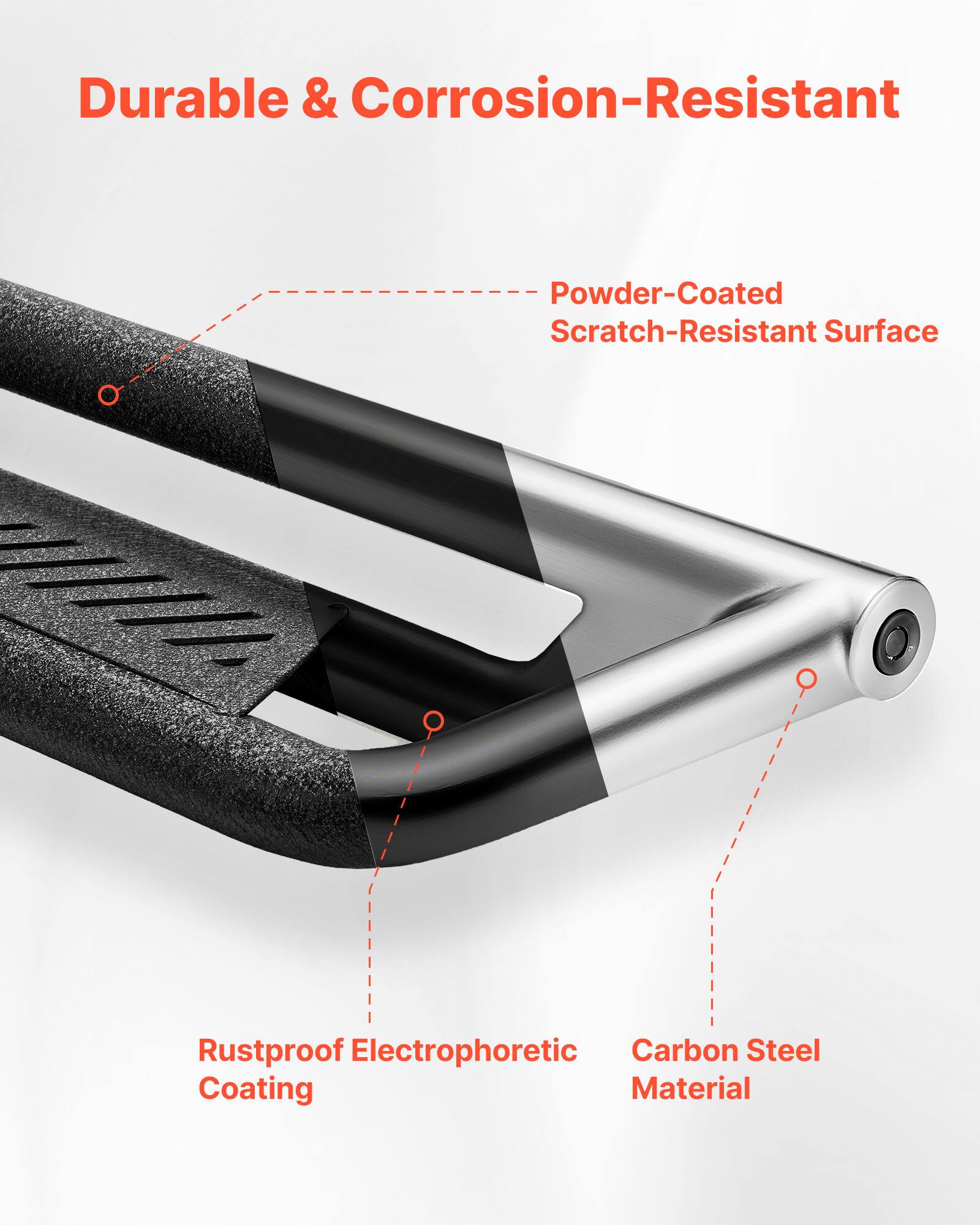 Durable & Corrosion-Resistant  
- Powder-Coated Scratch-Resistant Surface  
- Rustproof Electrophoretic Coating  
- Carbon Steel Material