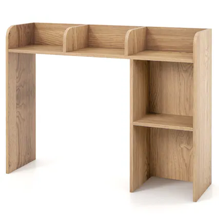 Front. Costway - Desk Bookshelf Desktop Storage Organizer Display Shelf Rack Dorm Office Natural - Natural.