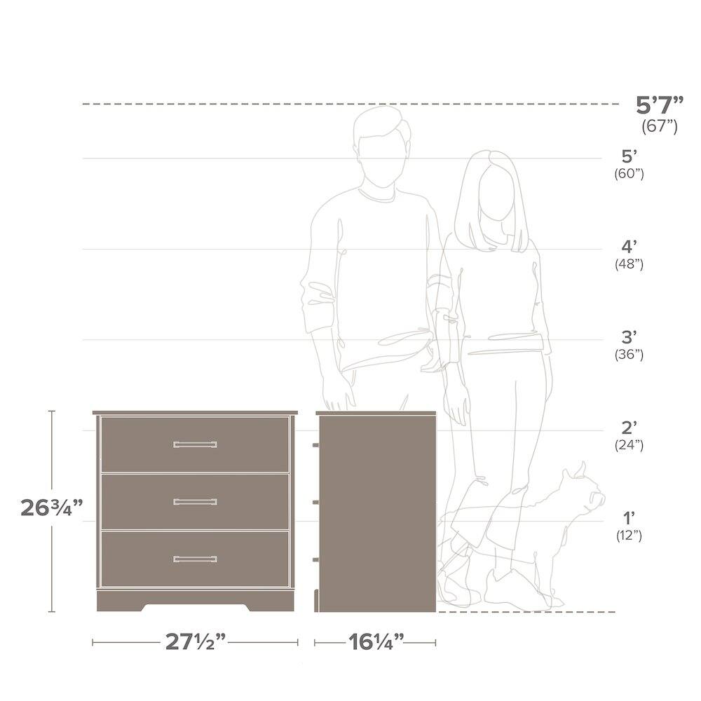 5'7" (67")  
5' (60")  
4' (48")  
3' (36")  
2' (24")  
26 3/4"  
1' (12")  
27 1/2"  
16 1/4"