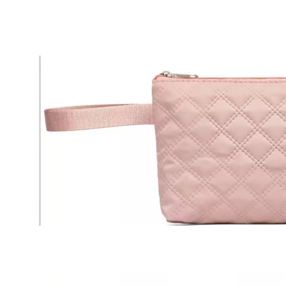 Alt View 1. Wikistore - Three-dimensional Diamond Patterned Small Square Tote, Hand bag with Dry Wet Separation & Double-sided Pockets - Pink.