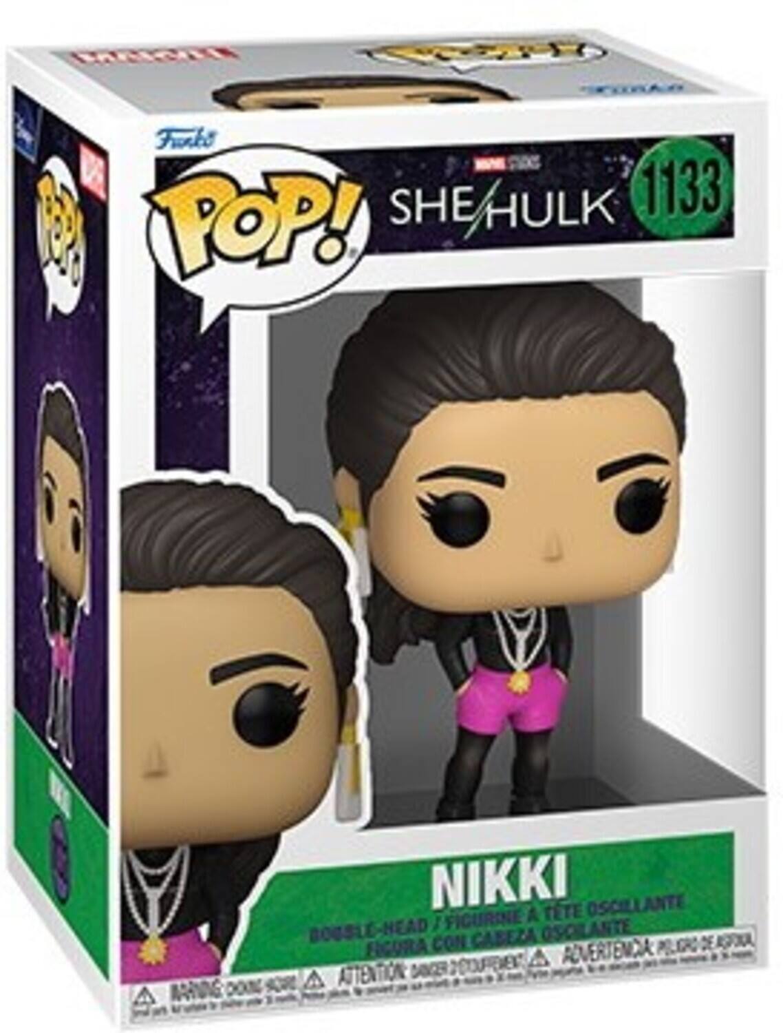 Caei Frnks SHE HULK 1133 POP! ARRVNG NIKKI OSCILANTE FIGURINE A TETE BOBBLE-HEAD I OSCILANTE FIGURA CON CABEZA PRLORO DE KXA A ROVERTENDA ATTENTION DANGER MCTOUPEEN sOR A