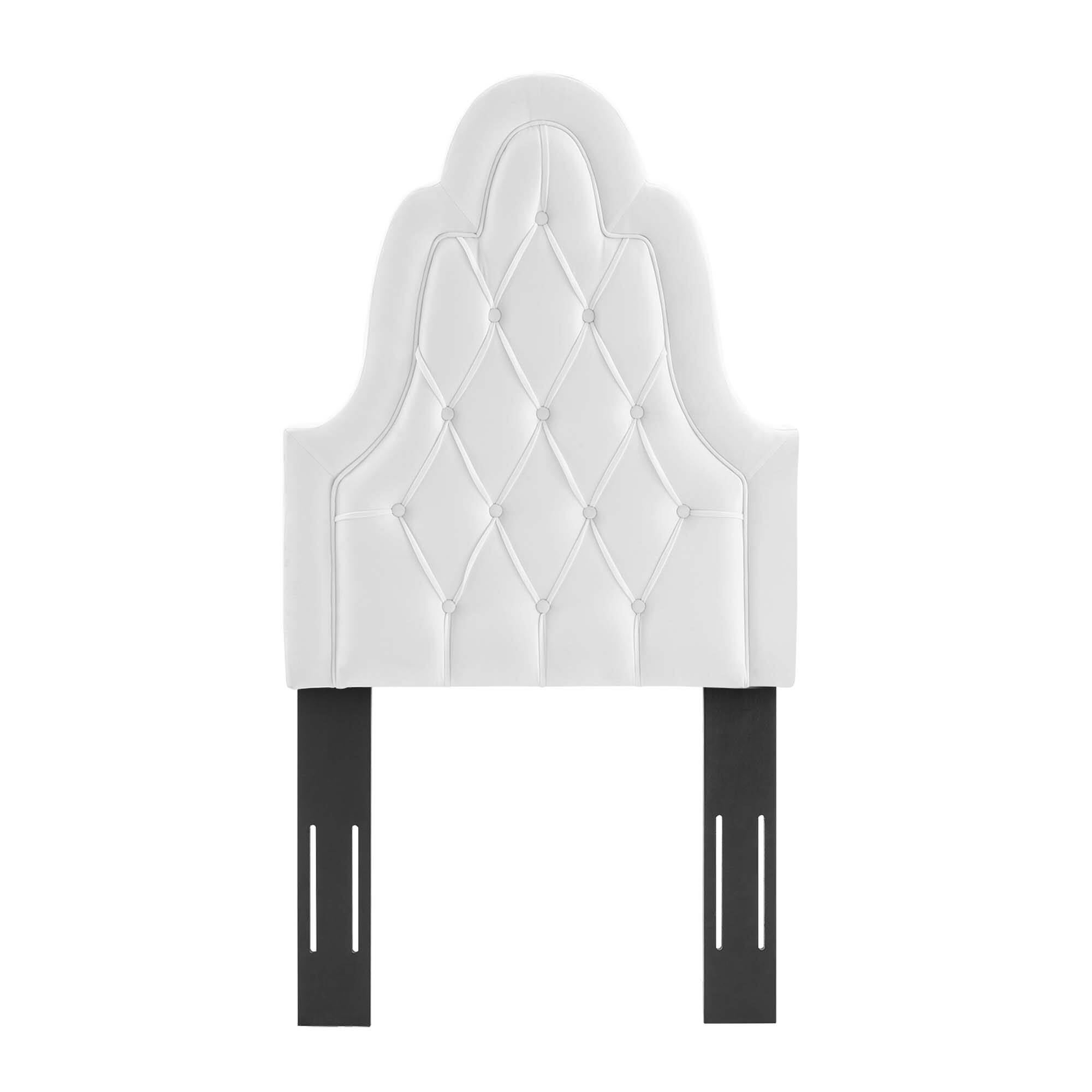 Alt View 1. Modway - Augustine Tufted Performance Velvet Twin Headboard by Modway - White.