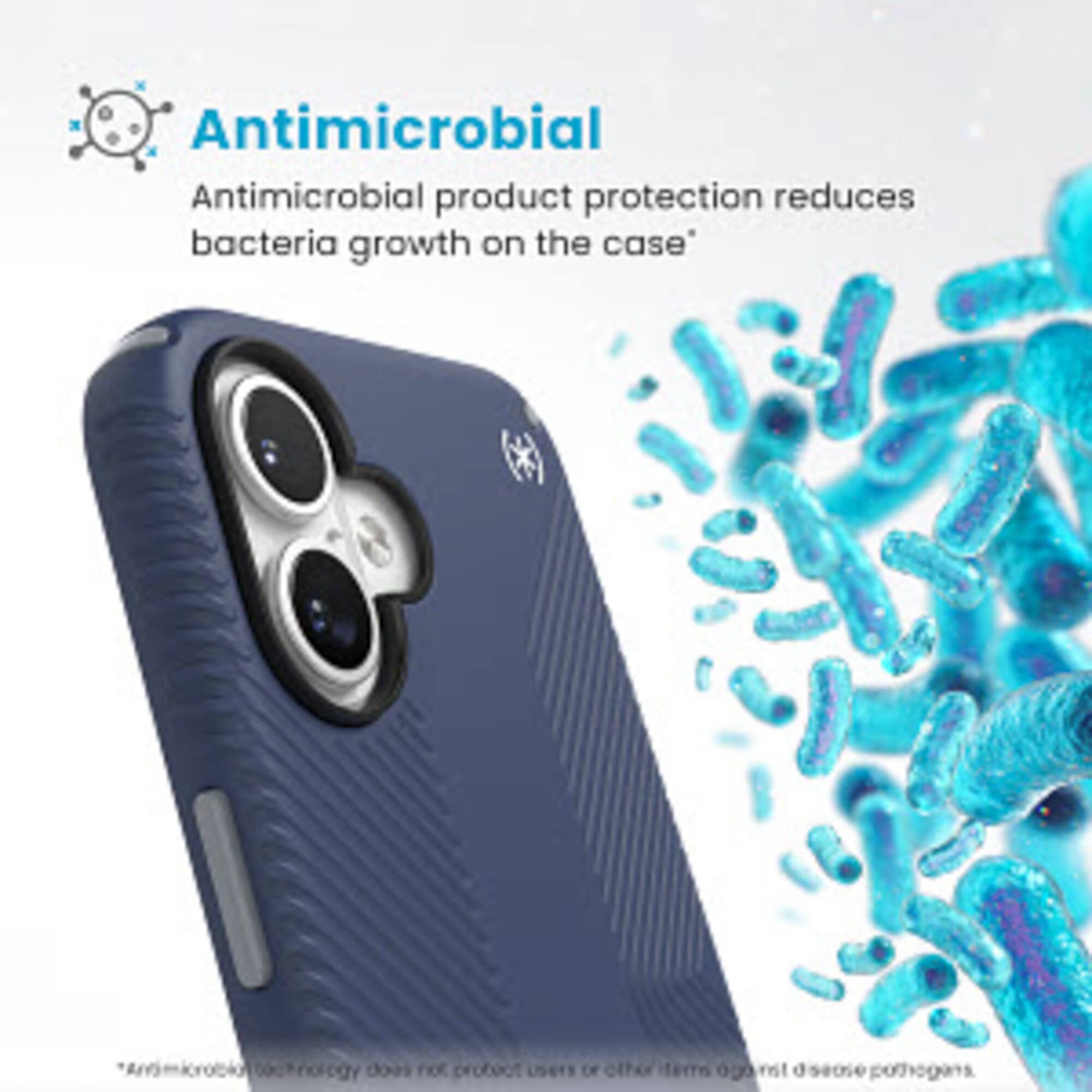 Antimicrobial product protection reduces bacteria growth on the case. Does it protect users or other items from harmful pathogens?