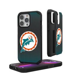 Keyscaper - NFL - Miami Dolphins Linen Logo iPhone Rugged Case - 15 - Black