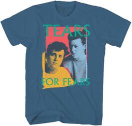 PopMarket - Tears for Fears - Tears for Fears - Photo T-Shirt - Medium Blue TS0001TFFA2 - APPAREL - Multicolor