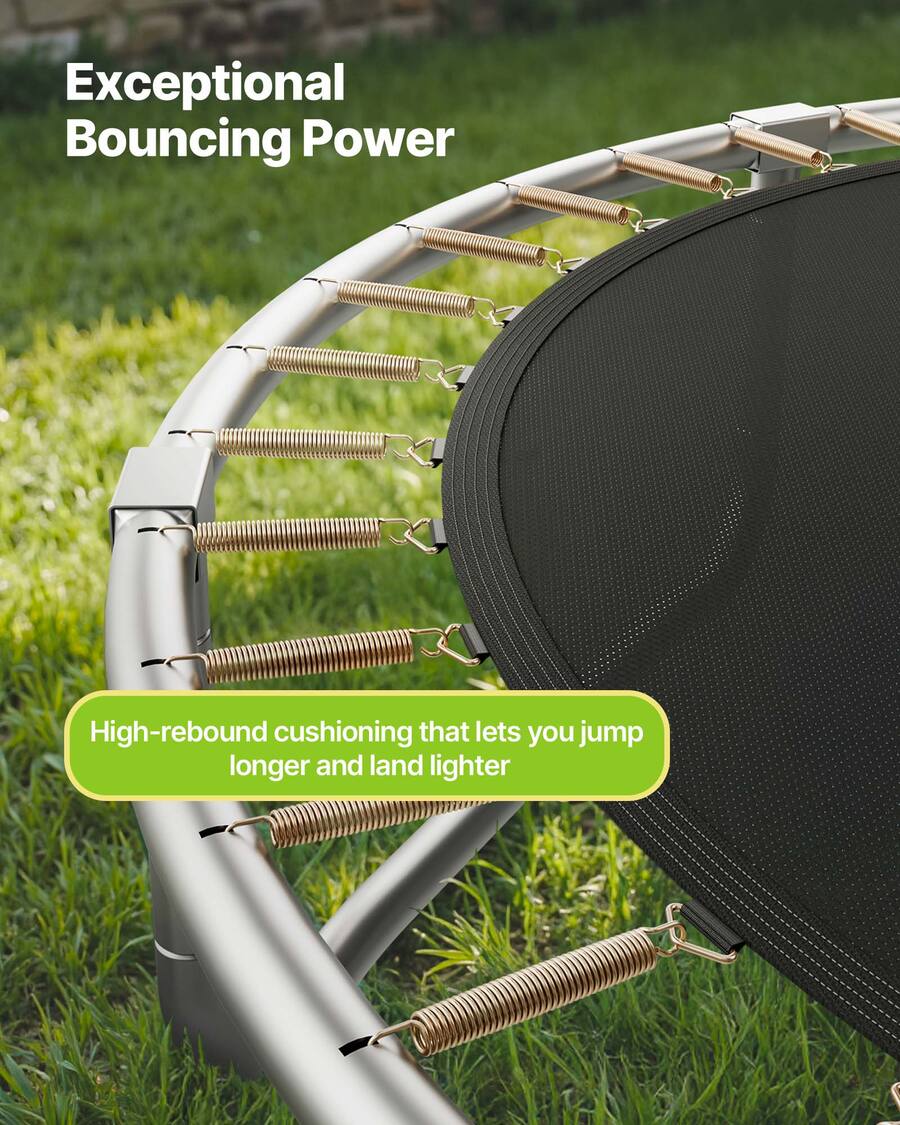 Astm Rounding VEVOR Outdoor Trampoline, 12FT Round Recreational Trampoline with ...