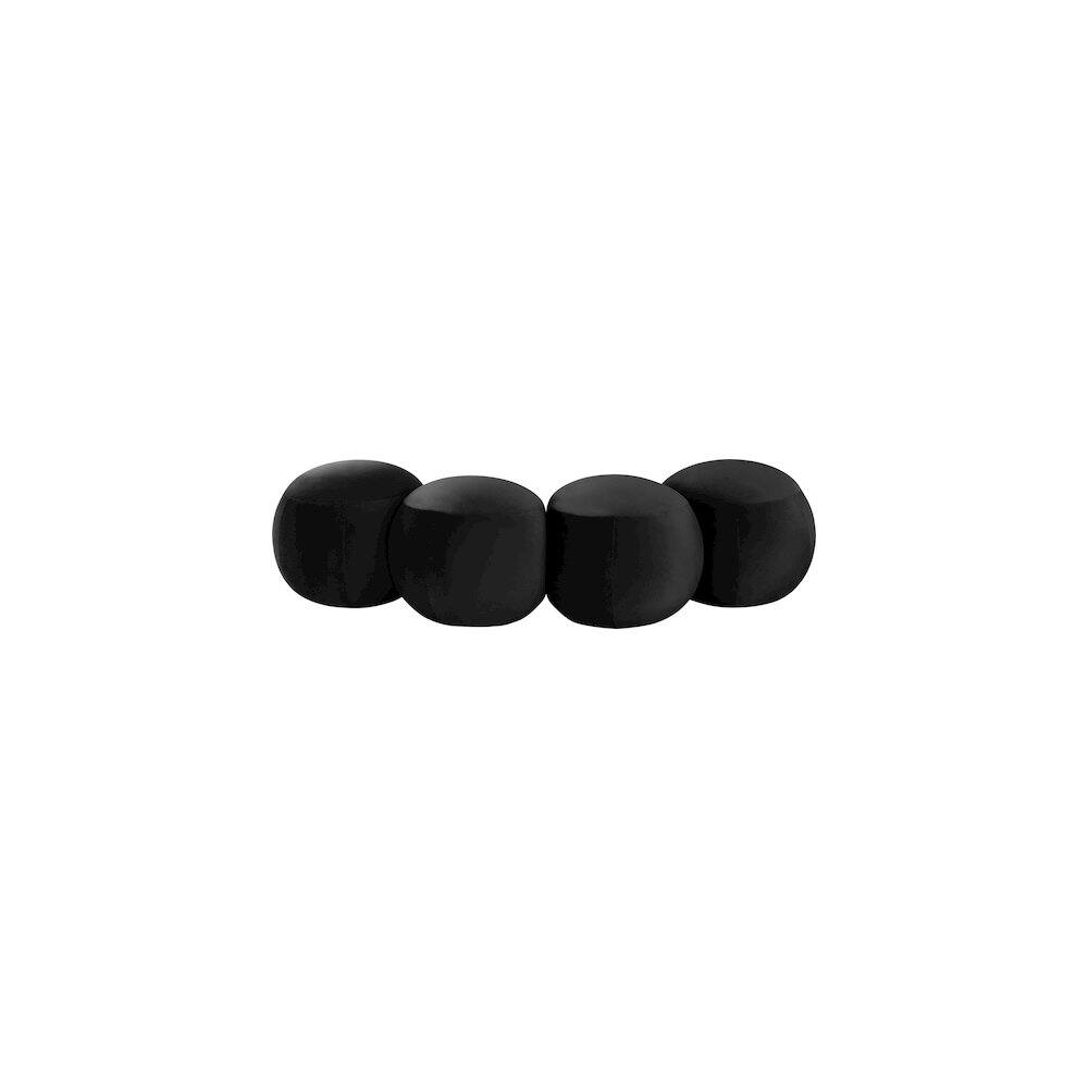 Alt View 3. Meridian Furniture - Apollo Black Velvet Bench - Black.
