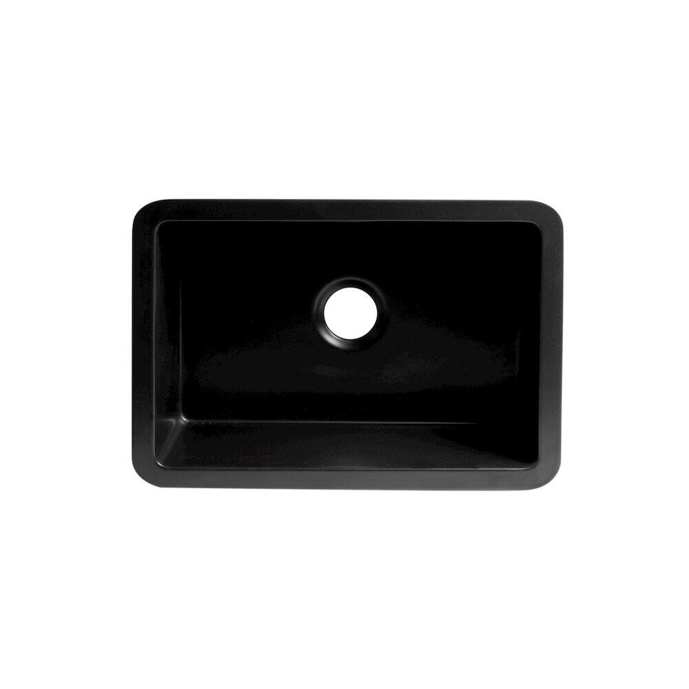 Alt View 2. Alfi - ALFI brand Black Matte 27 x 18 Fireclay Undermount / Drop In Firelcay Kitchen Sink - Black.