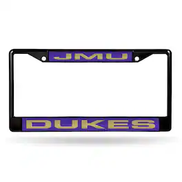 Rico Industries - James Madison Dukes Black Metal License Plate Frame Holder - Multi