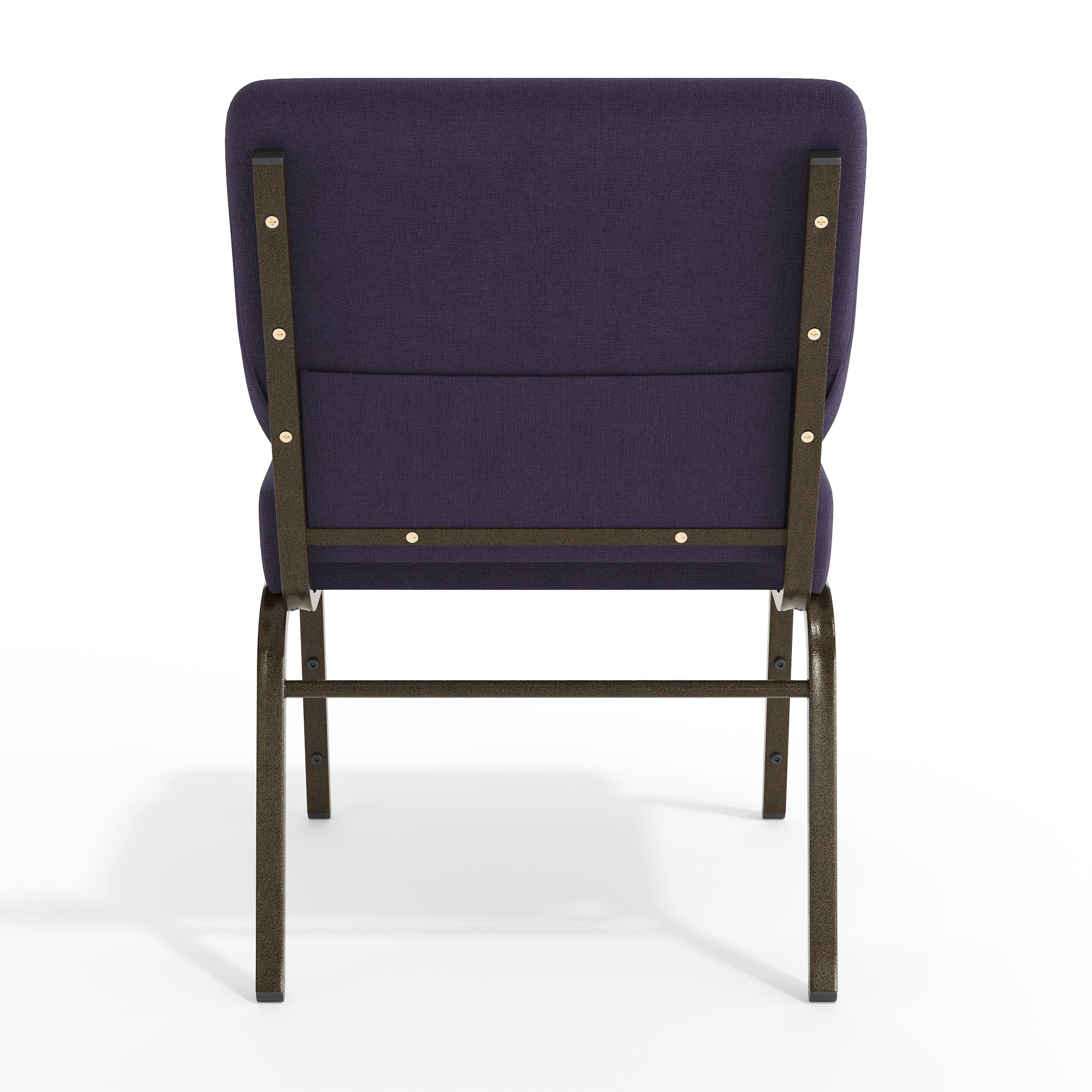 Alt View 7. Emma + Oliver - 21"W Stackable Church/Reception Guest Chair - Royal Purple Fabric/Gold Vein Frame.