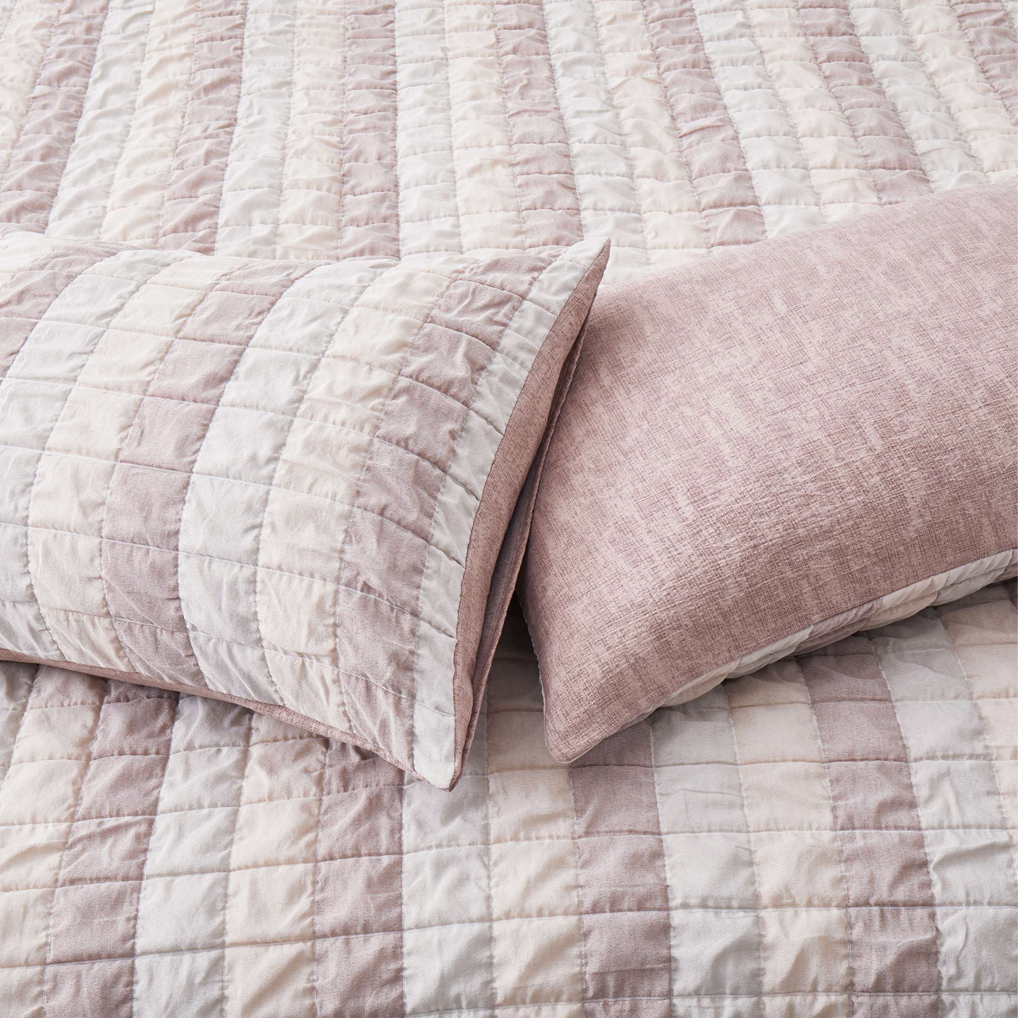 Alt View 1. Peace Nest - Peace Nest Textured Geometric Duvet Cover Set with Pillowcases for All Season, Pink, Full/Queen - Pink.