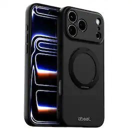 UUCOVER - For iPhone 17 Pro Max Case Shockproof Liquid Silicone Compatible with MagSafe Ring Holder 360° Rotating Stand Cover - Black