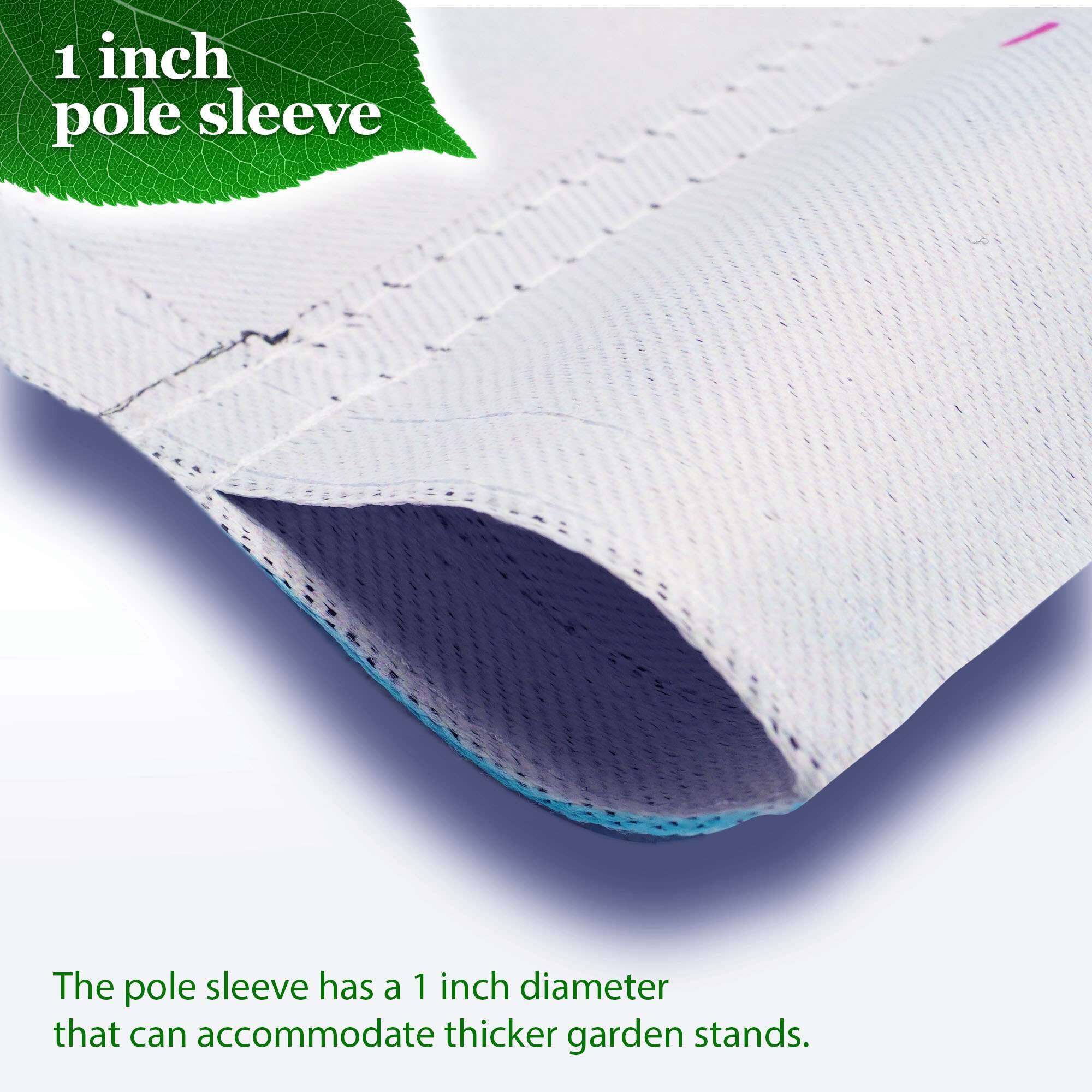 1 inch pole sleeve

The pole sleeve has a 1 inch diameter that can accommodate thicker garden stands.